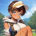 ポケモントレーナーになりきる眼鏡っ娘 2枚目
