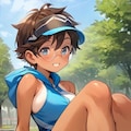 ポケモントレーナーになりきる眼鏡っ娘 3枚目