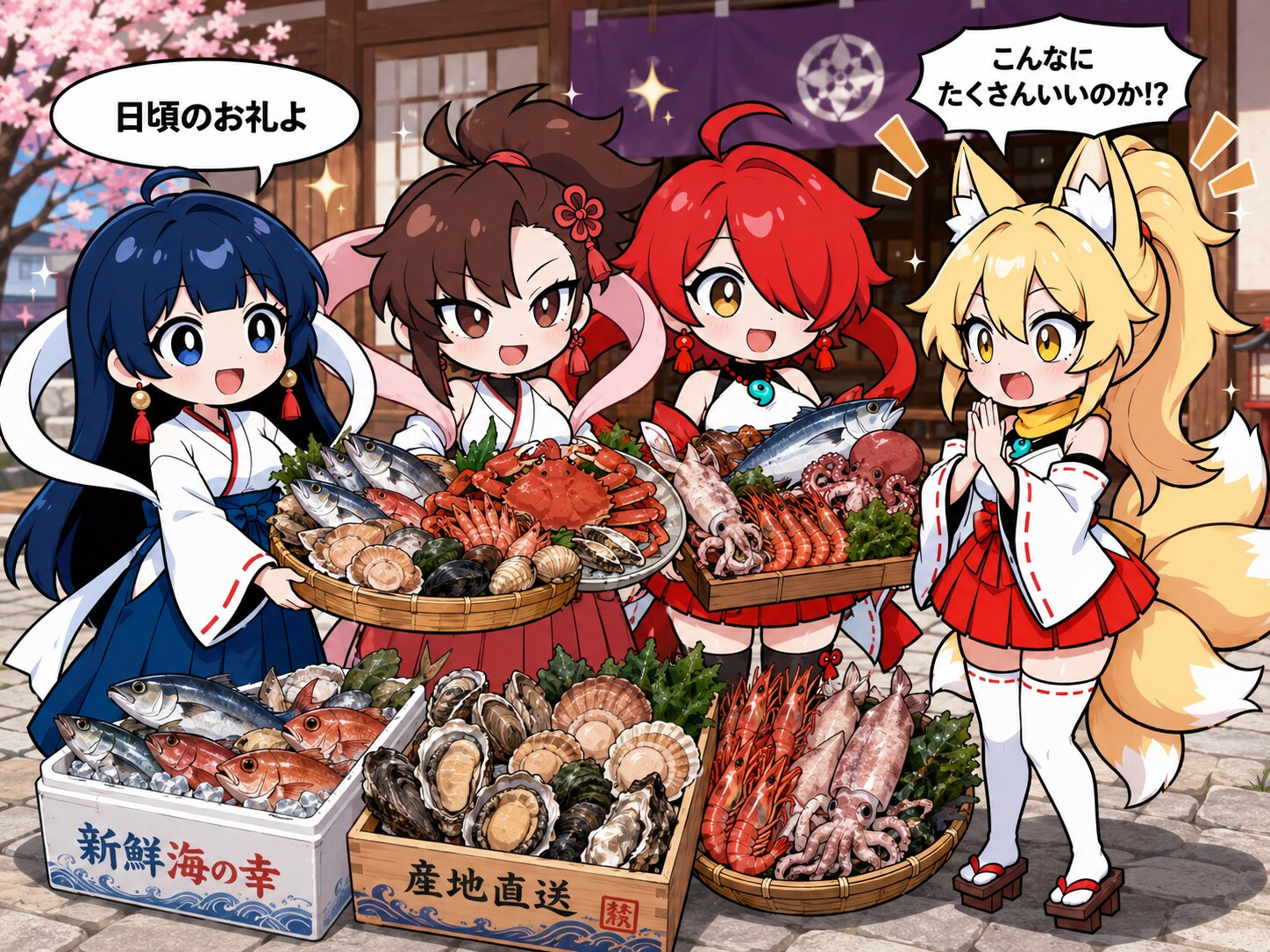 うちの子の日常　宇迦様と三女神