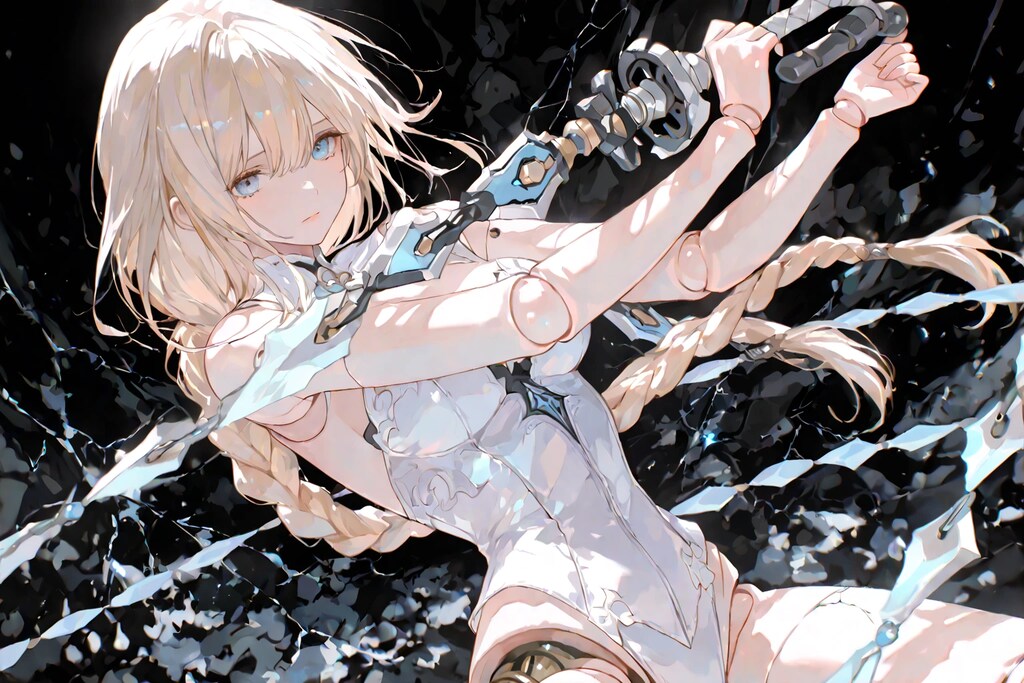 新しい武器を手に入れた人形剣士ちゃん