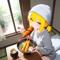 夕焼けの特大海老天そば 2枚目
