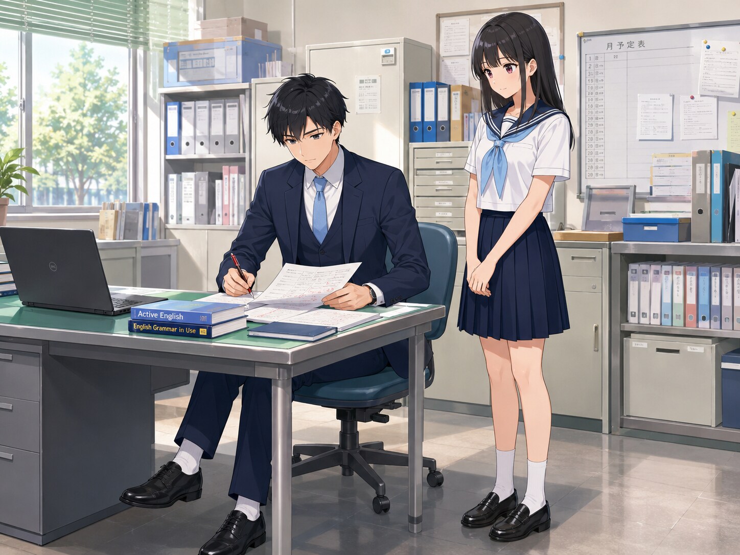 放課後、質問に来る生徒