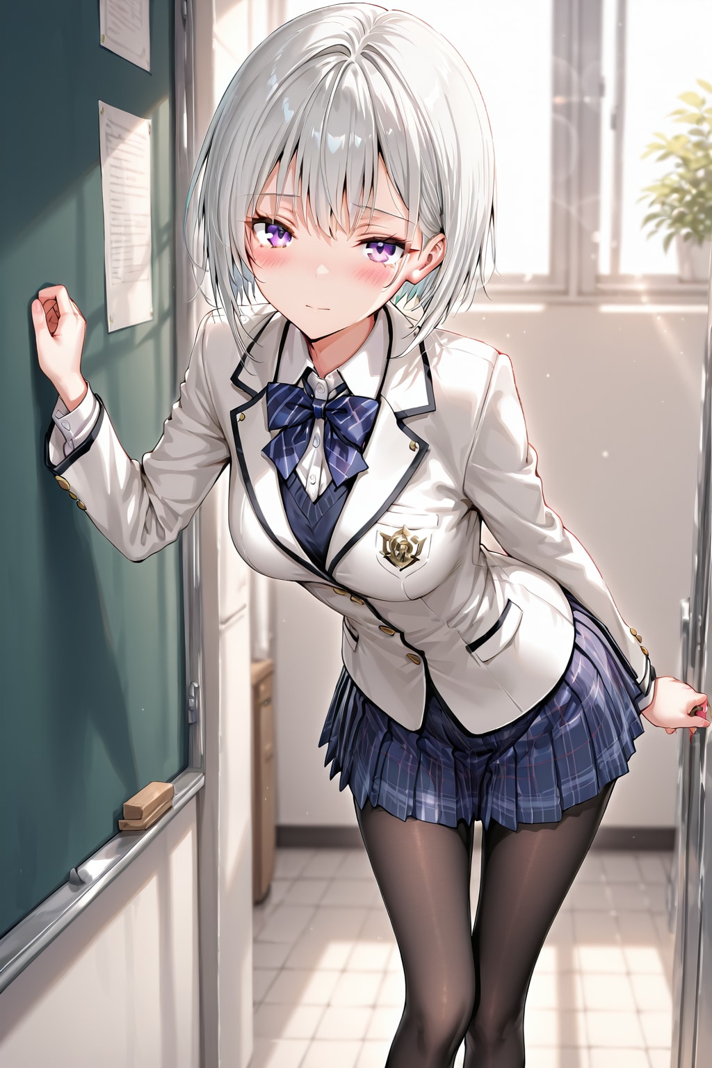 (1100)銀髪ちゃんブレザー