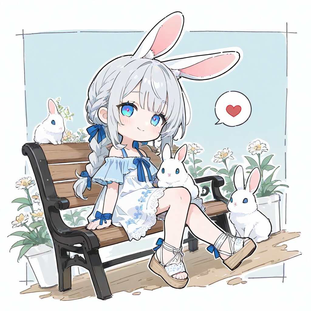 ベンチでお話し中