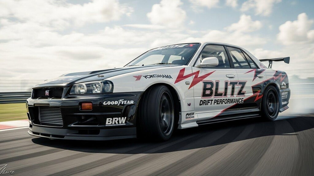 BLITZ R34セダンのドリ車