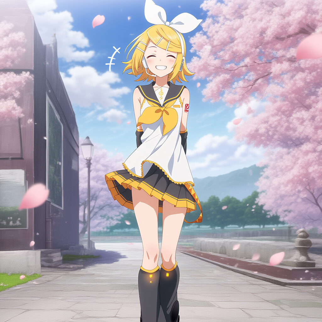 ボカロ　鏡音リン　アニメ風