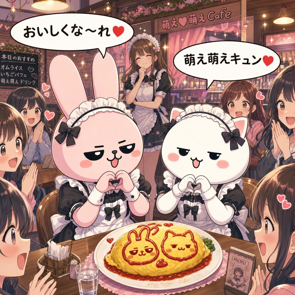 ウサギ先輩とネコがメイドデビューしたようです