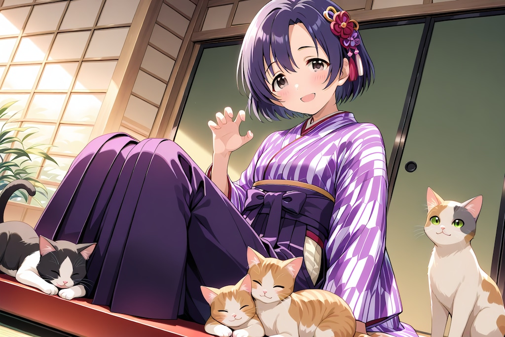 にゃ～ん 一緒に撮影です