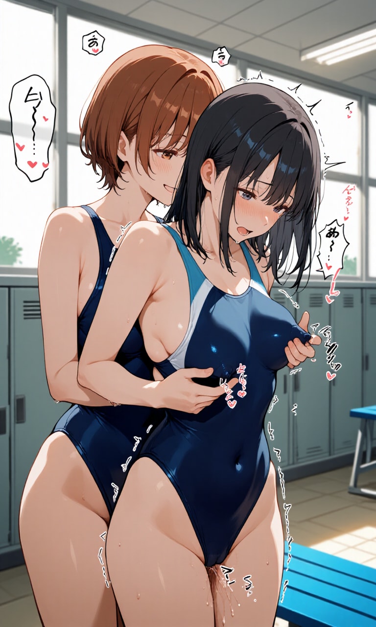 レズビアン水泳部員、誰もいない部室で…　#1