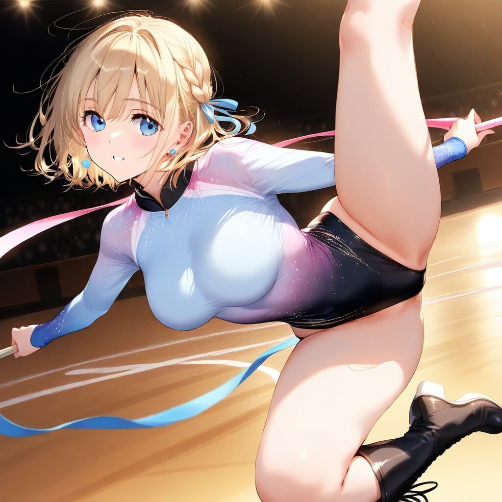 金髪ショート新体操美少女