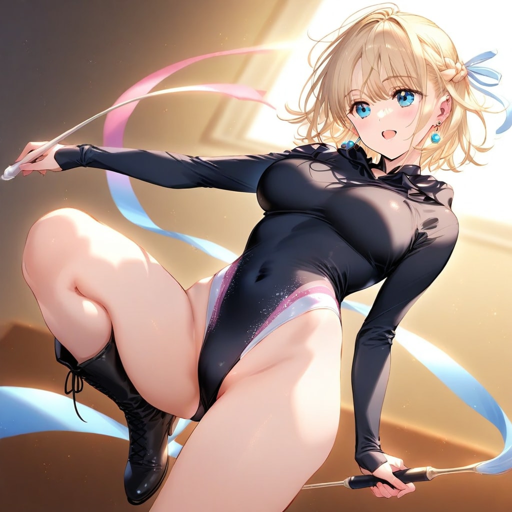 金髪ショート新体操美少女