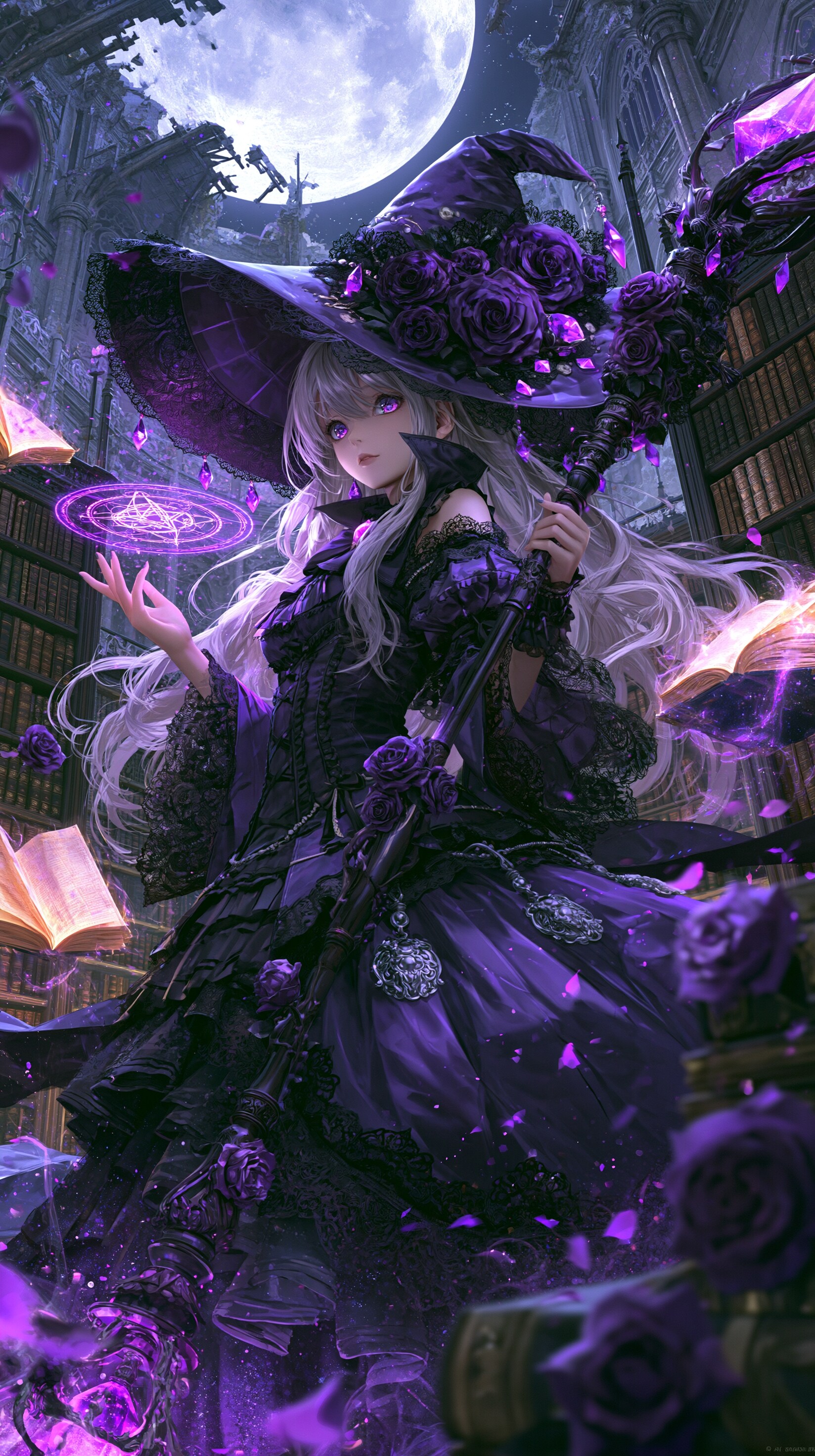 VIOLET GRIMOIRE — 月下の魔女 🌙💜 | の人気AIイラスト・グラビア