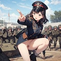 部隊を鼓舞する軍服娘 4枚目