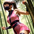 熱帯雨林を探索中のくノ一ピンク 2枚目