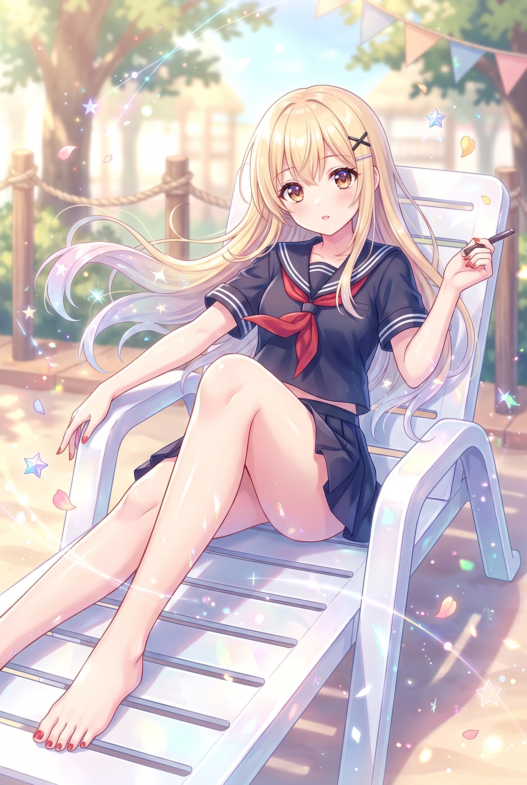 陽樹陰影の水辺乙女