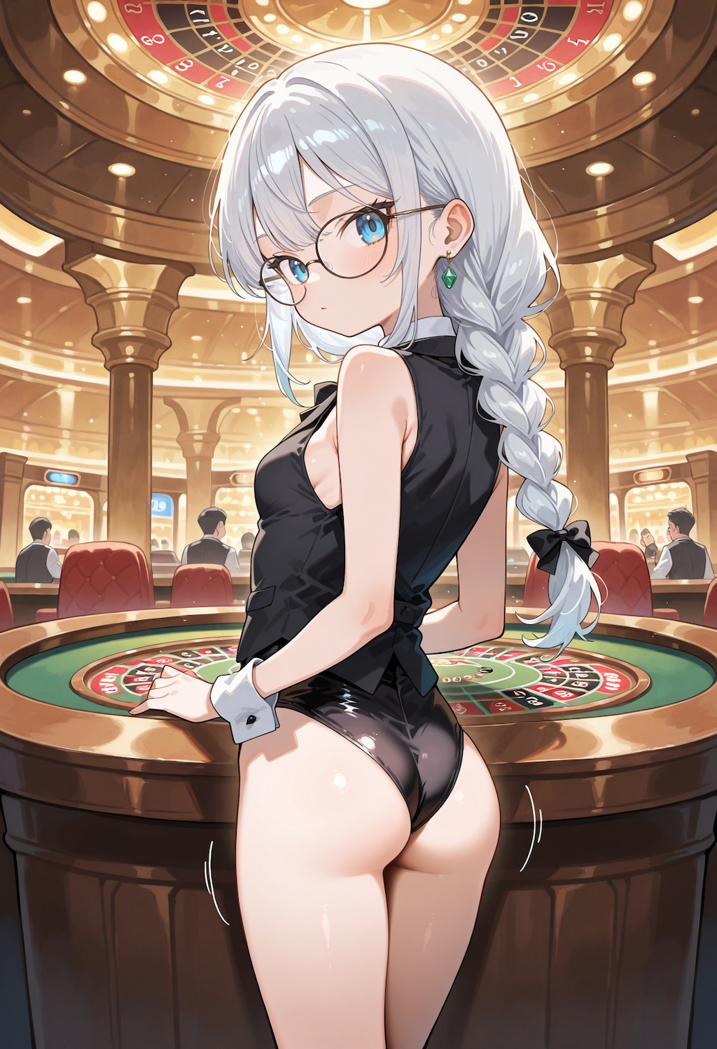 カジノディーラーのつりメガネ少女7