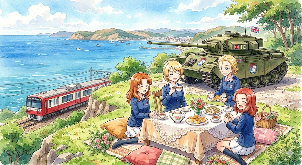 戦車がある風景（お茶会）