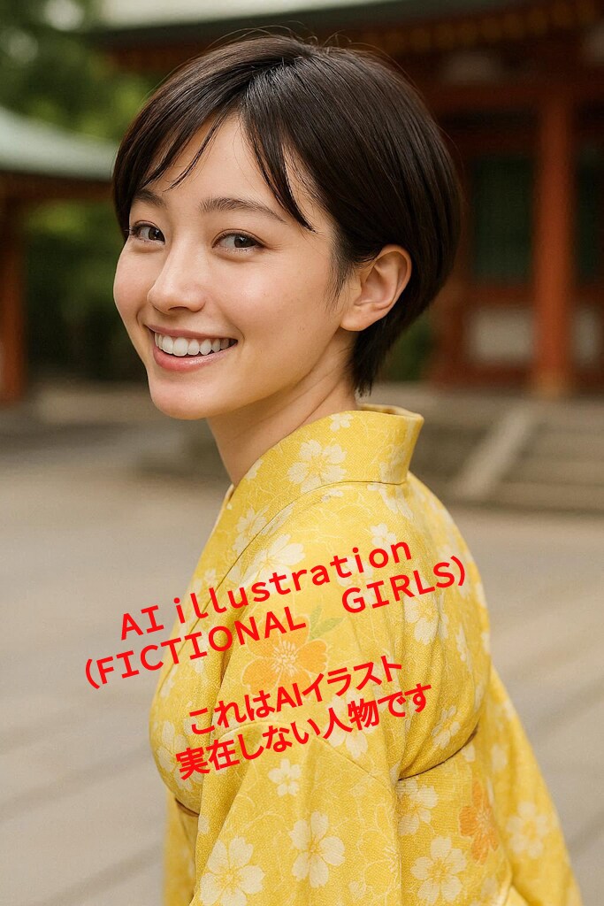 和装のショートカット美少女