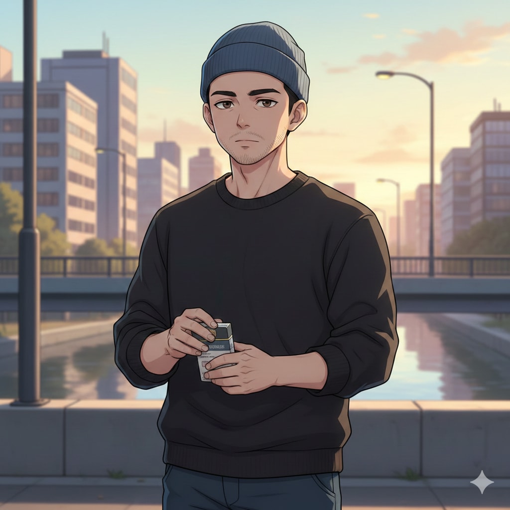 帽子の男性 23歳