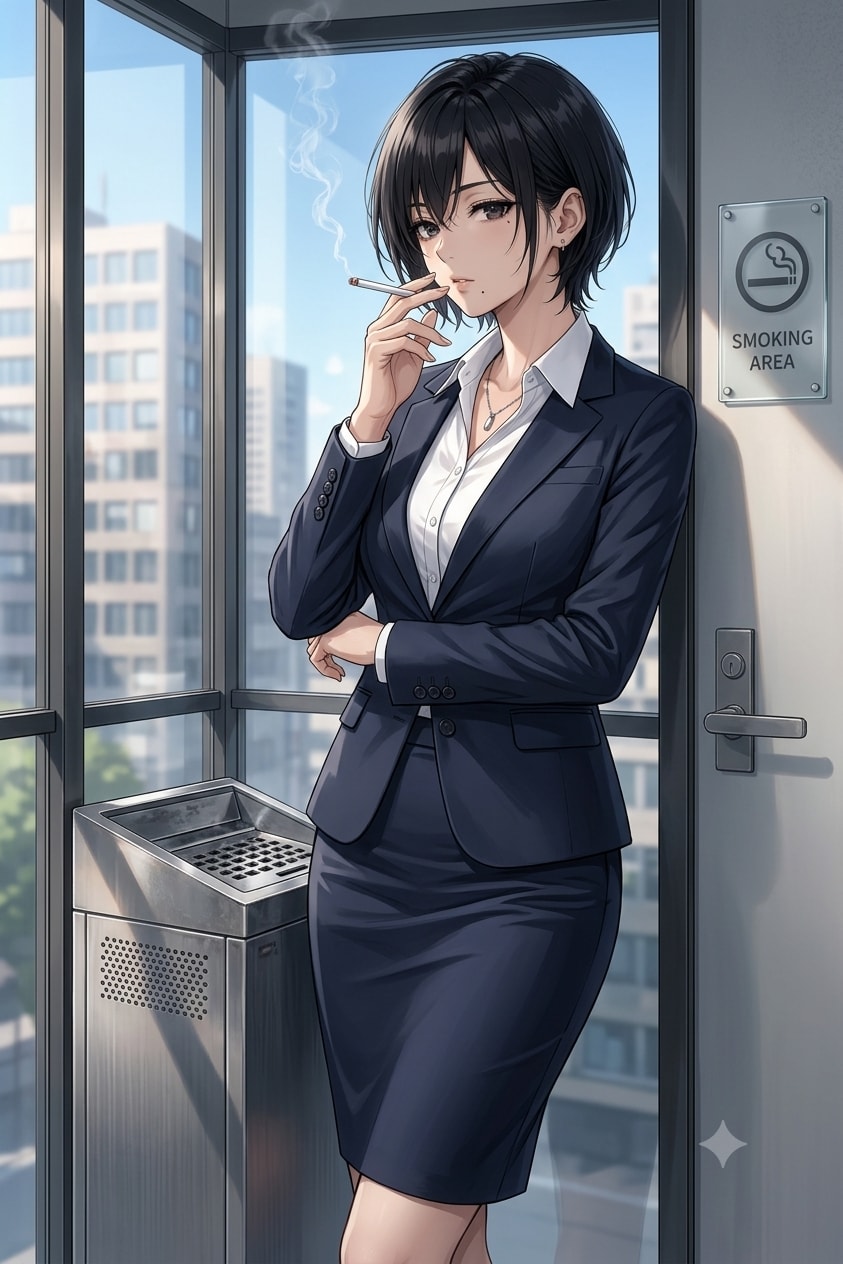 オフィスビルの喫煙ルーム
