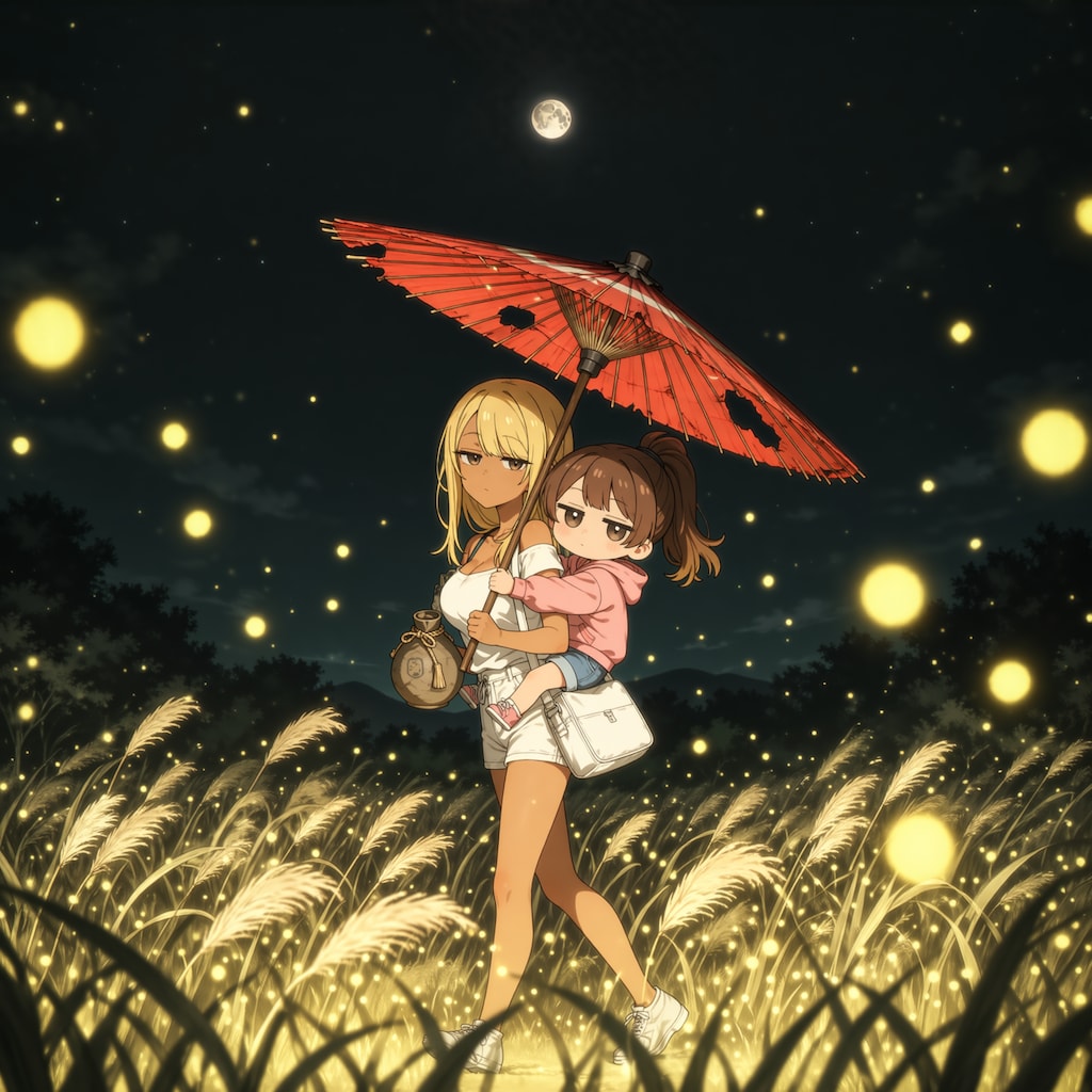 蛍と月の黒ギャル