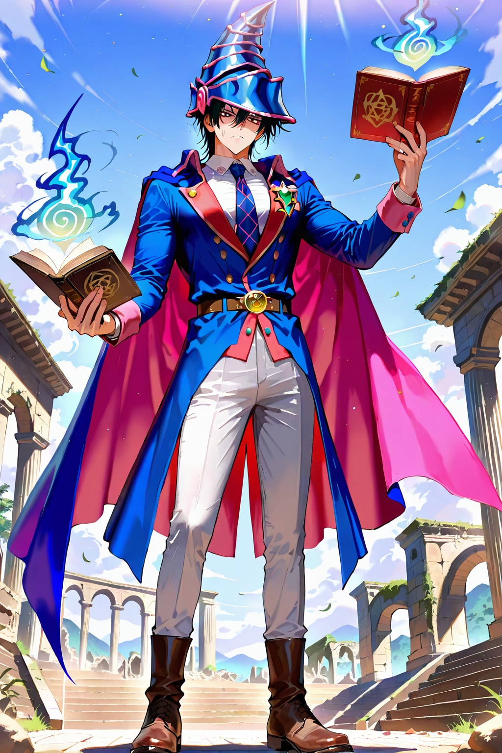 幻想的な古代遺跡地下、大柄な男性魔術師1-1-1-1-1-1-2 | の人気AIイラスト・グラビア