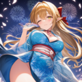 花火と浴衣エルフ 2枚目