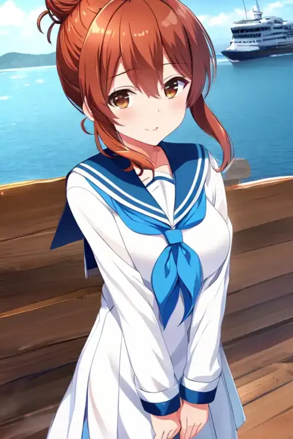 瀬莉ちゃんの白いマリンセーラー服