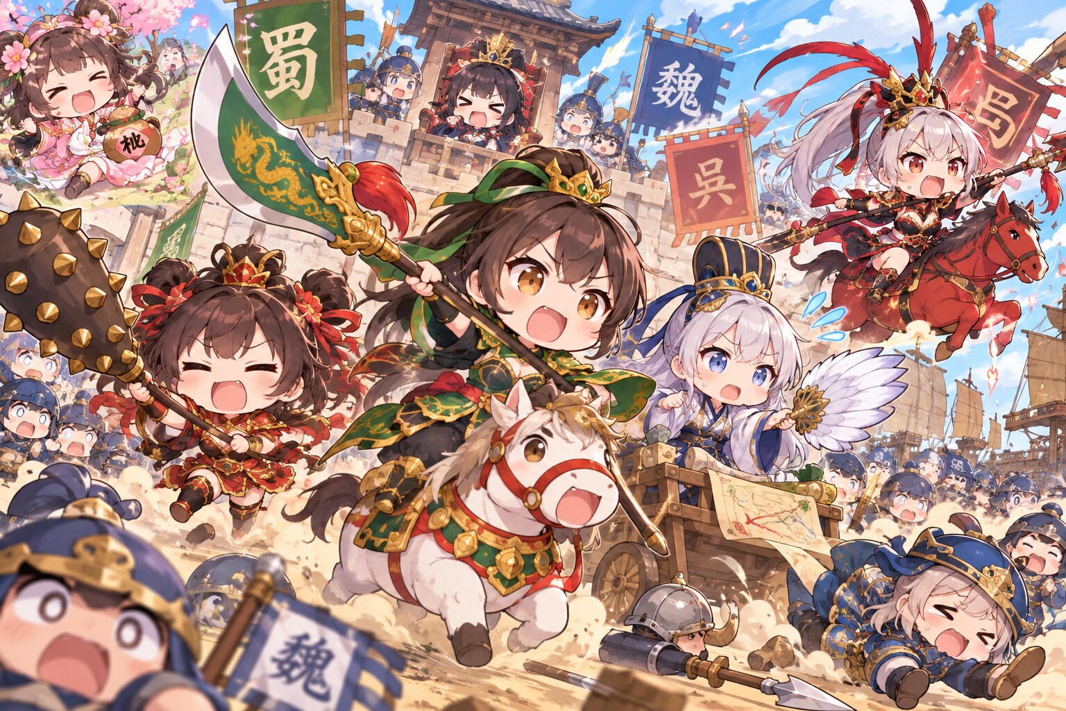 わちゃわちゃ三国志 | の人気AIイラスト・グラビア