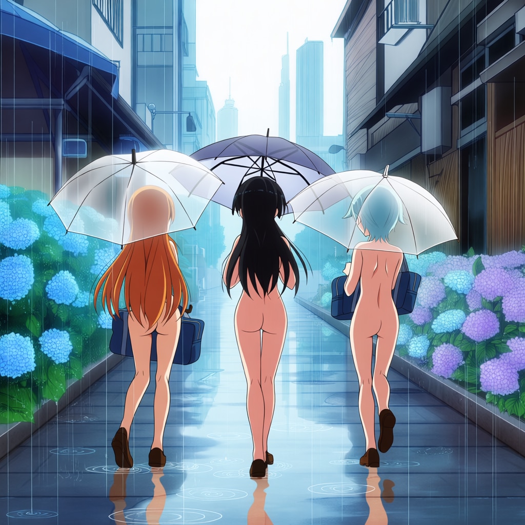 雨の日は全裸登校