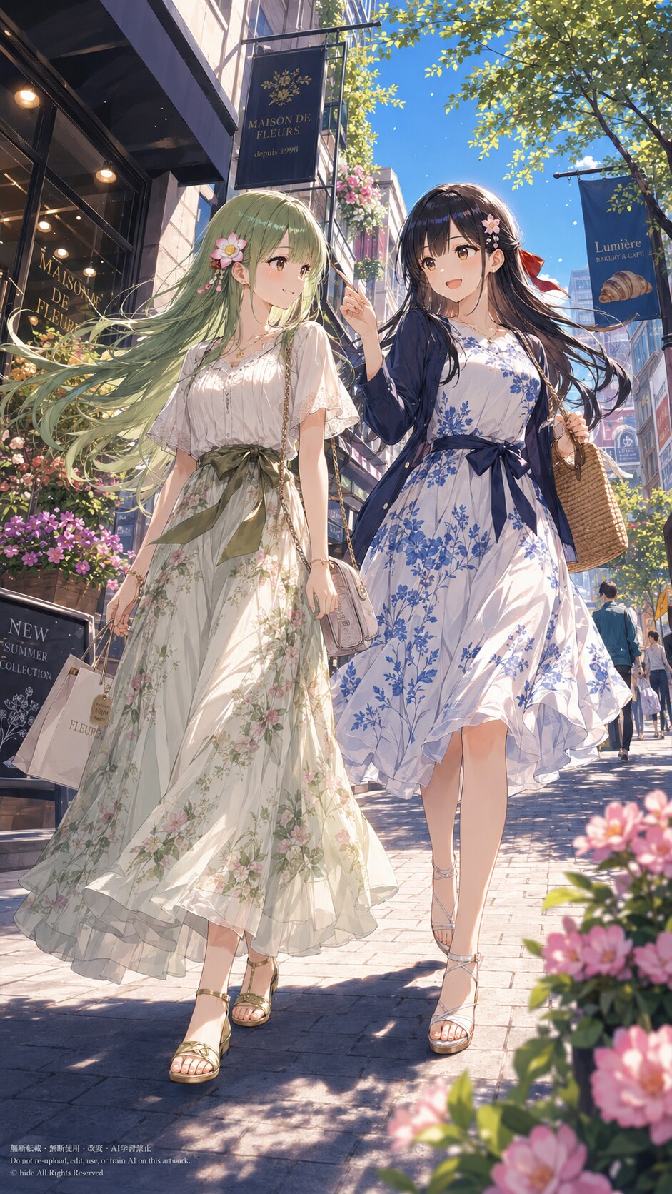 🌸 ふたりで夏のお買いもの ✨ | の人気AIイラスト・グラビア
