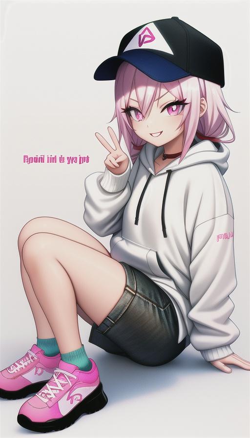 パーカーとスポーツキャップの女の子　2 | の人気AIイラスト・グラビア