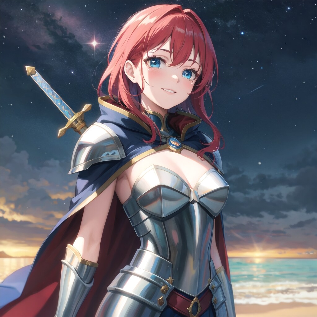 海辺の女騎士