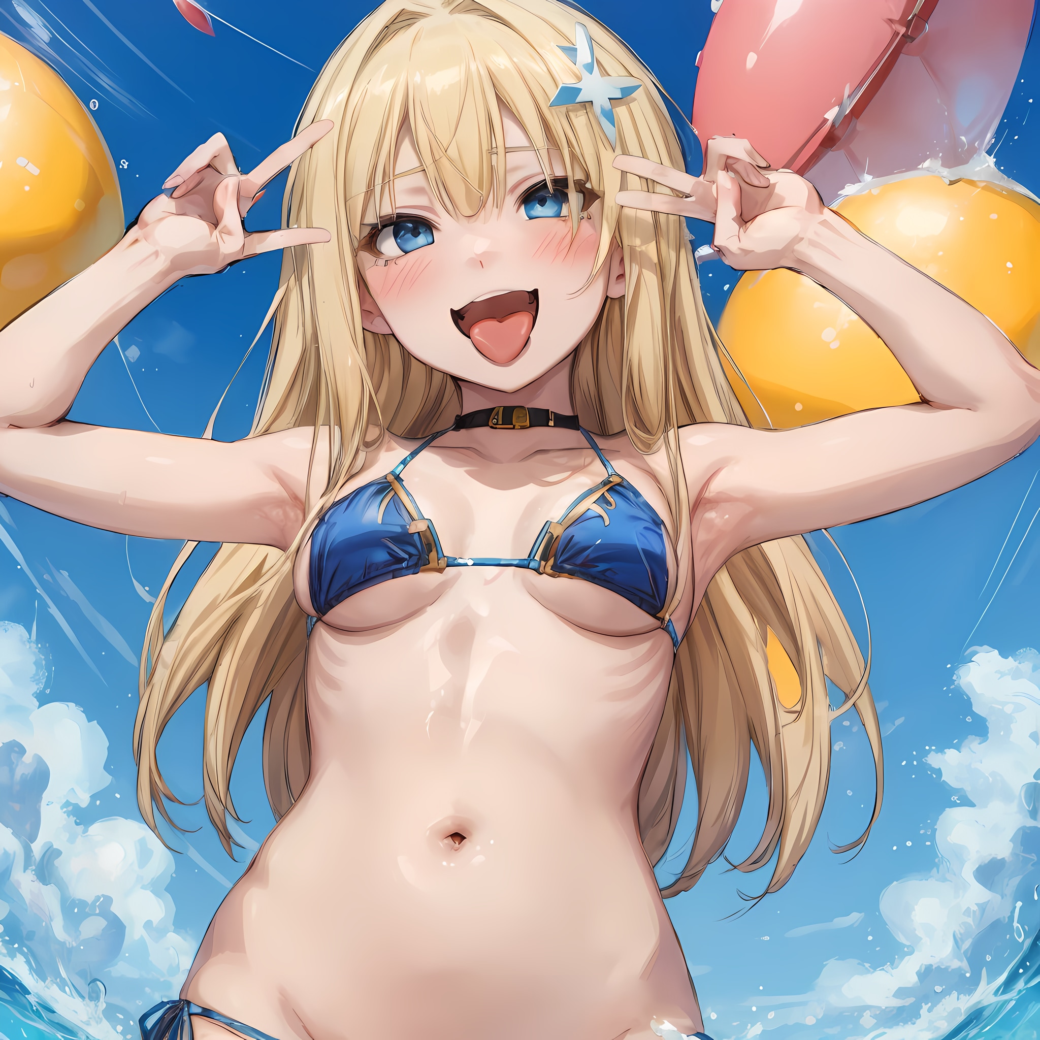 生足！へそ出し！アヘ顔ダブルピース！