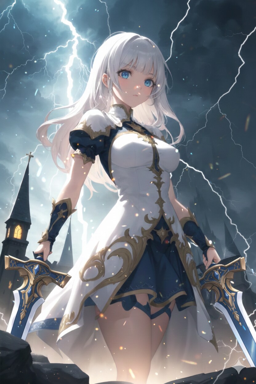 戦う聖女っぽい子。