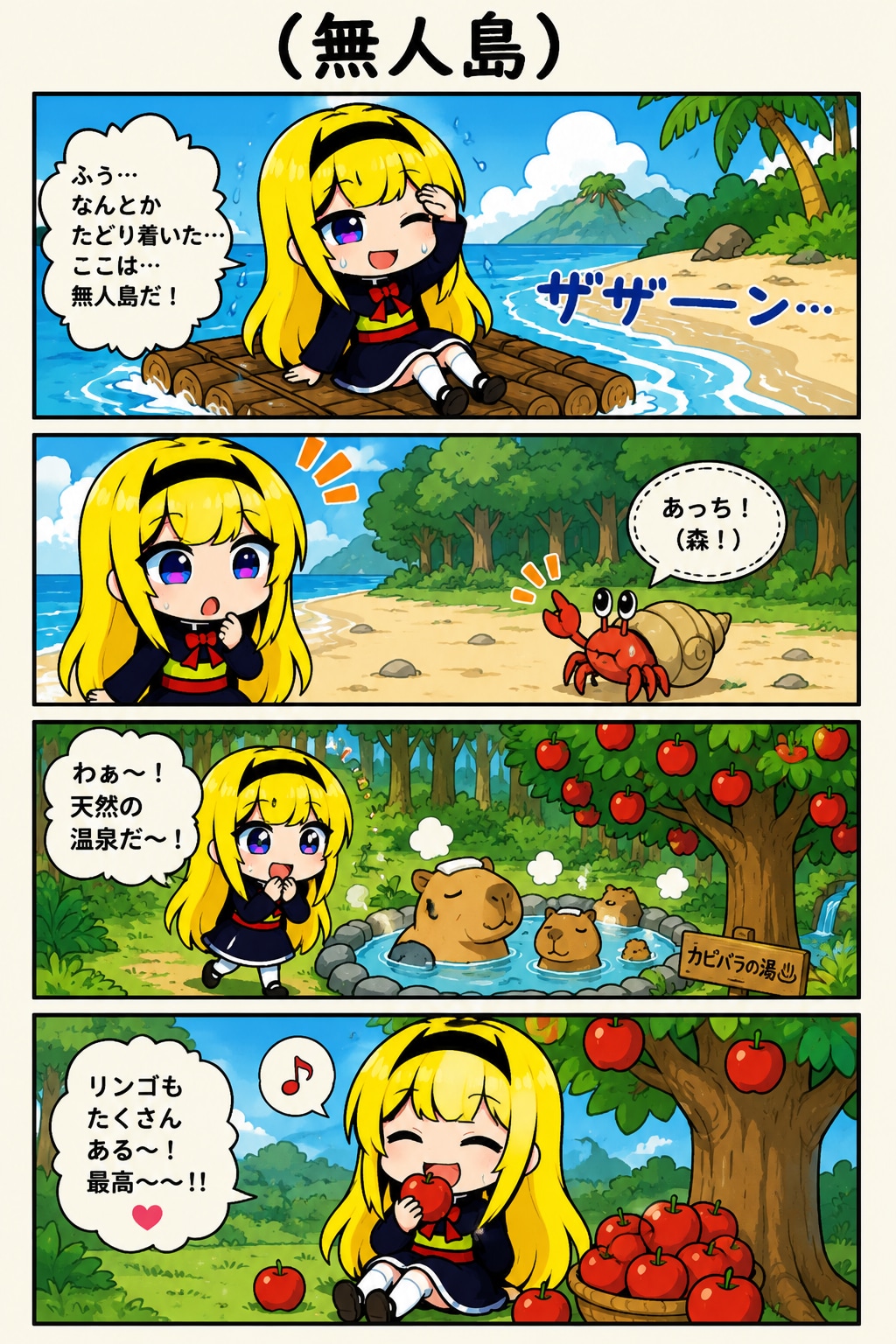 無人島の金髪ちゃん