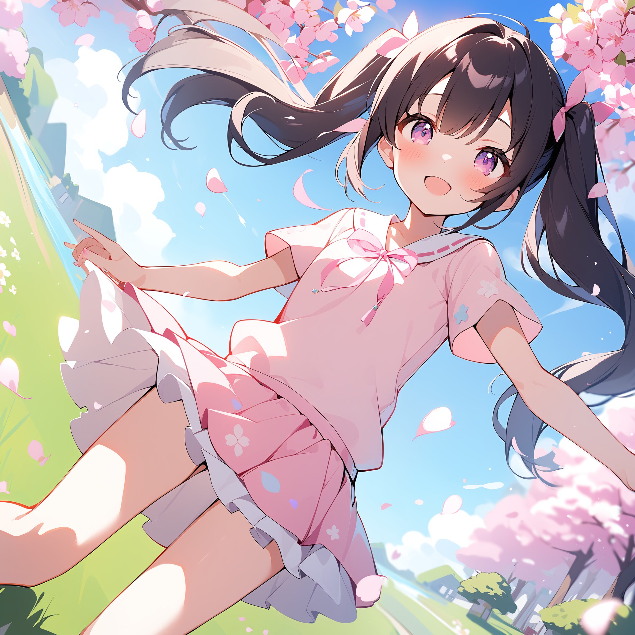 桜舞うツインテちゃん
