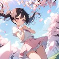 桜舞うツインテちゃん 2枚目