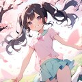桜舞うツインテちゃん 3枚目