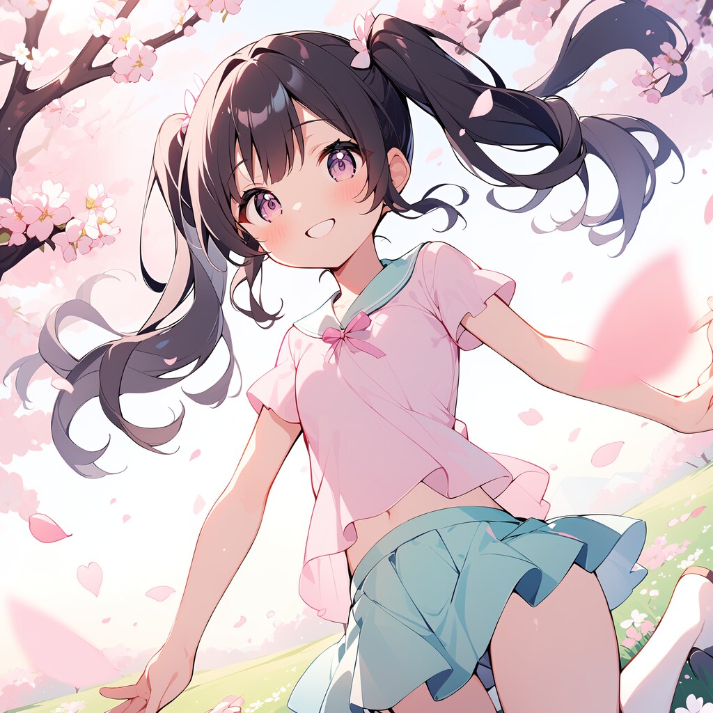 桜舞うツインテちゃん