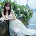 紫陽花とドレスの女性 2 8枚目
