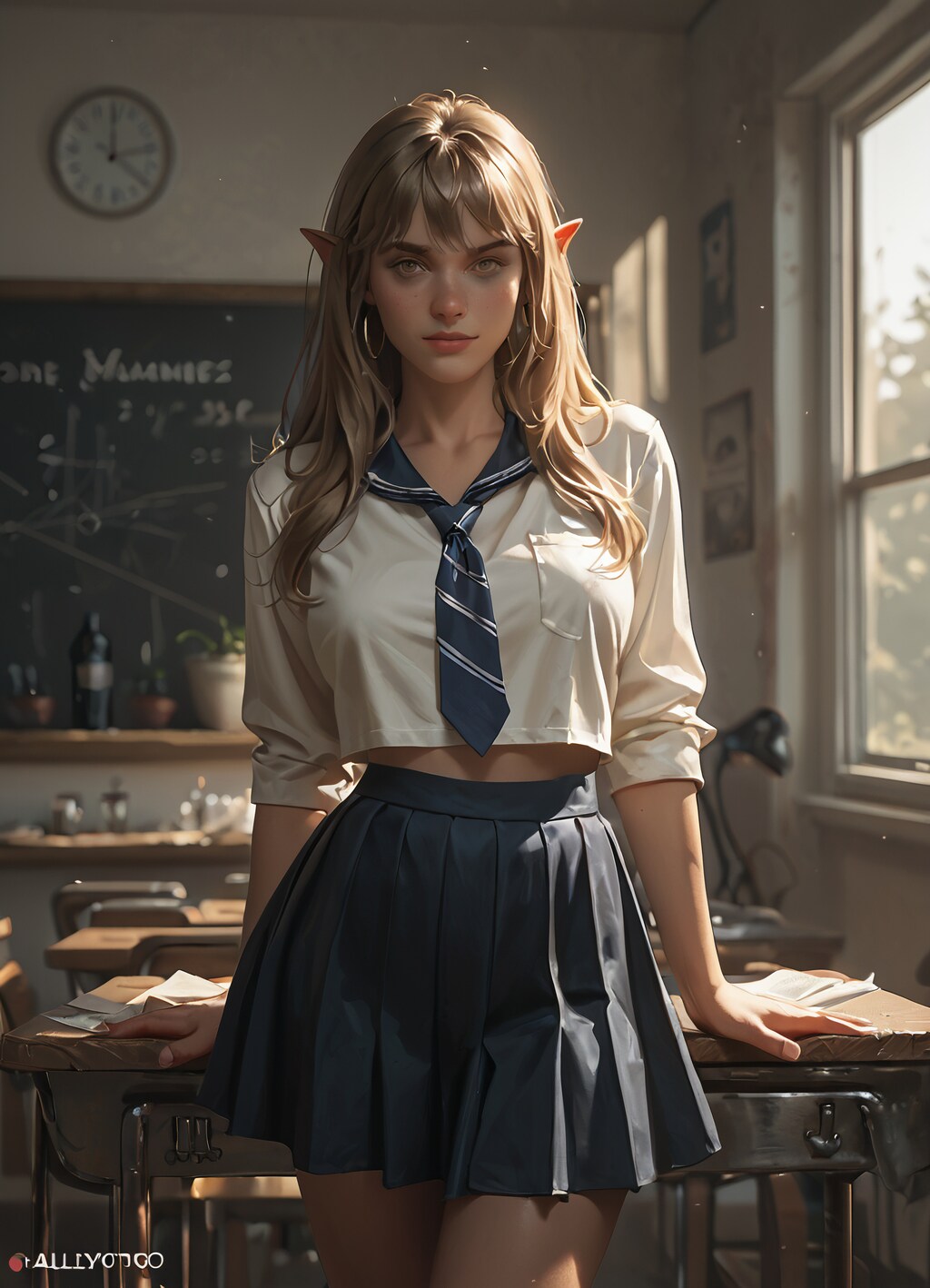 エルフの女学生