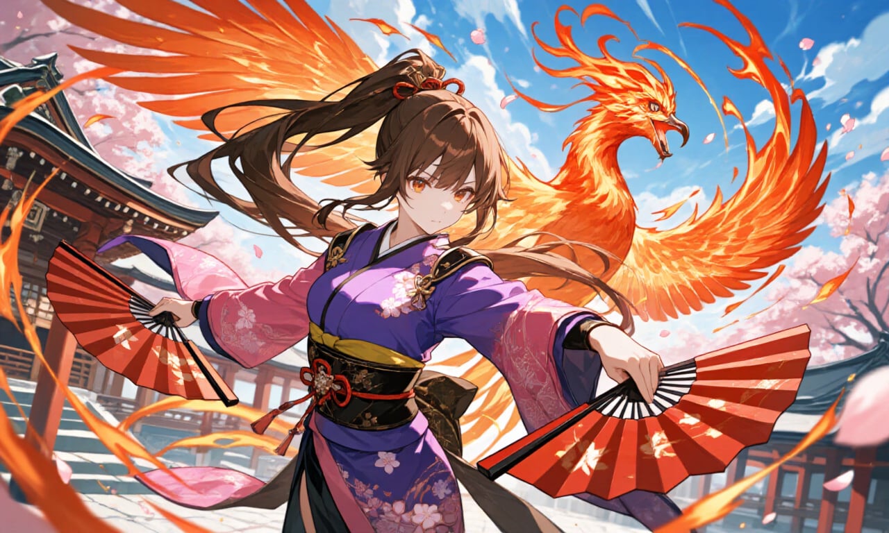 鉄扇女子と朱雀 | の人気AIイラスト・グラビア