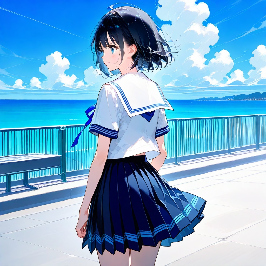 海が見える場所 | の人気AIイラスト・グラビア