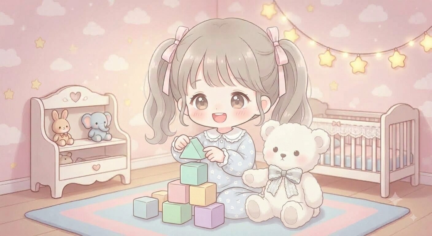 積み木で遊ぶ のあちゃん | の人気AIイラスト・グラビア