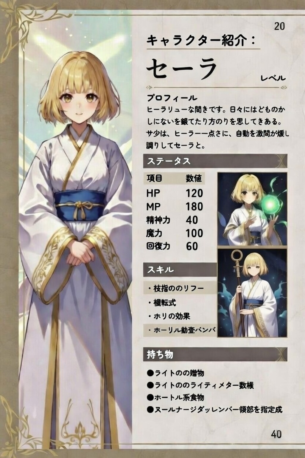 セーラ（職業：僧侶）