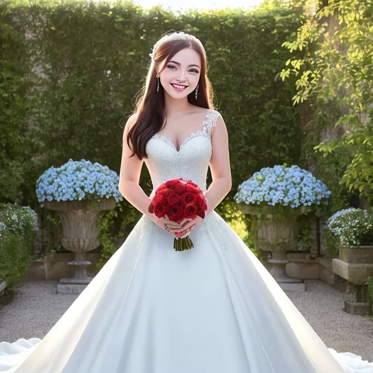 黒髪ロングでウェディングドレスの美女１６４ | の人気AIイラスト・グラビア