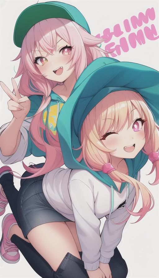 2人とも写ってるよ〜 | の人気AIイラスト・グラビア