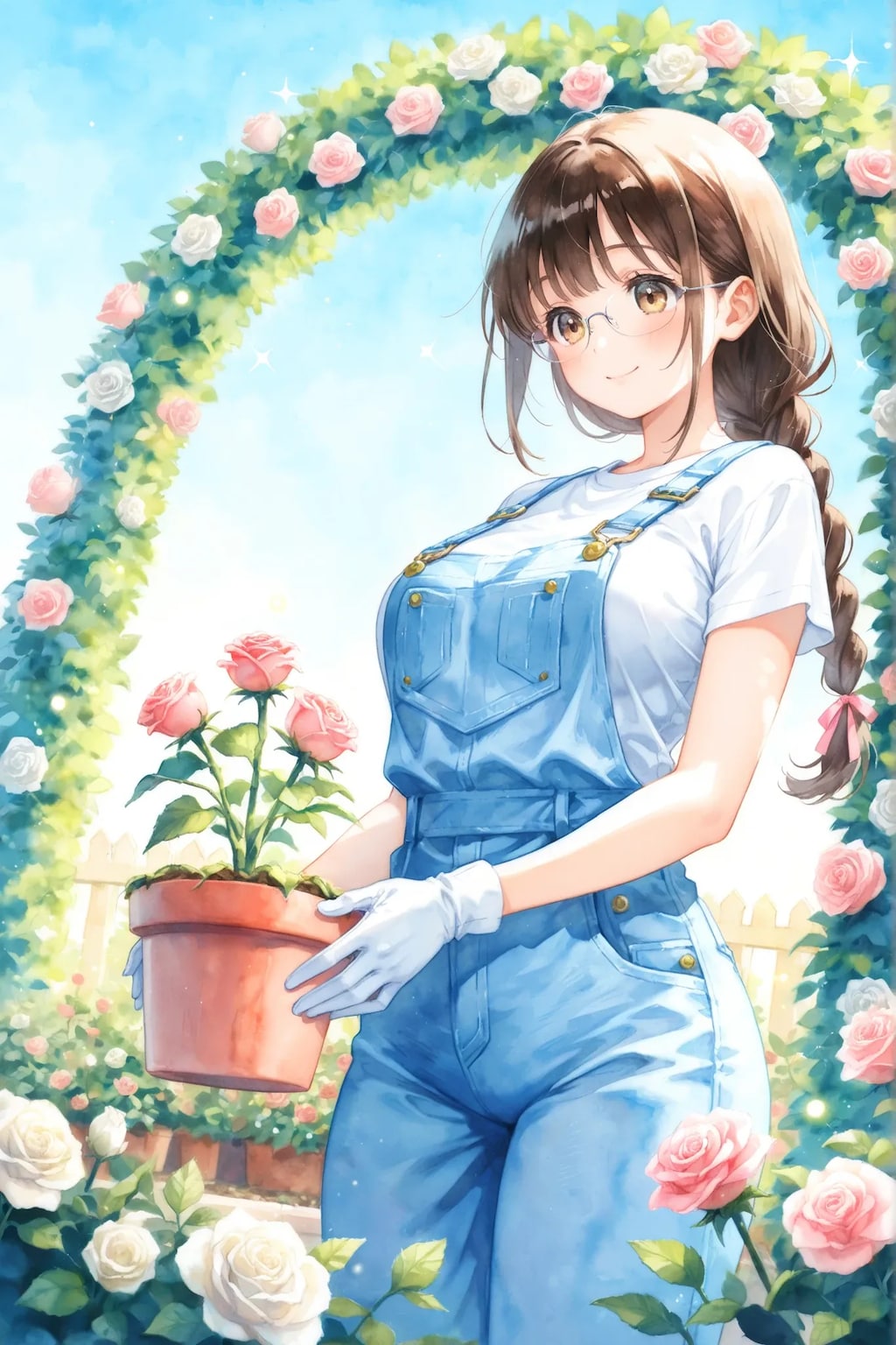 庭に薔薇