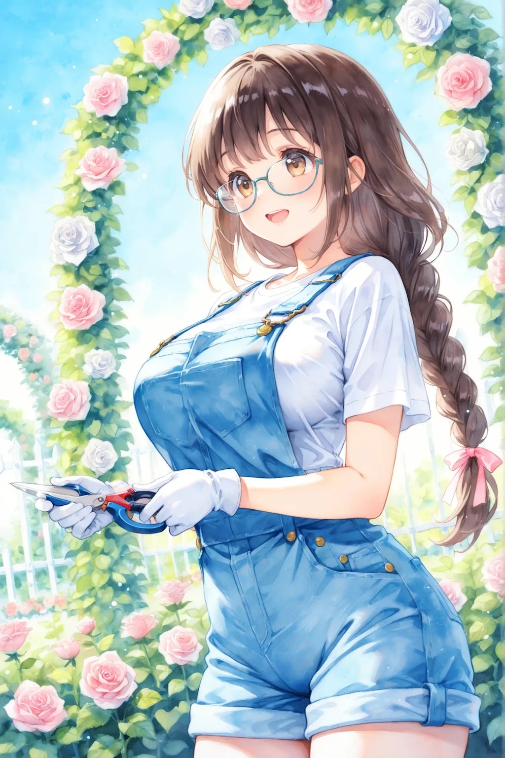 庭に薔薇